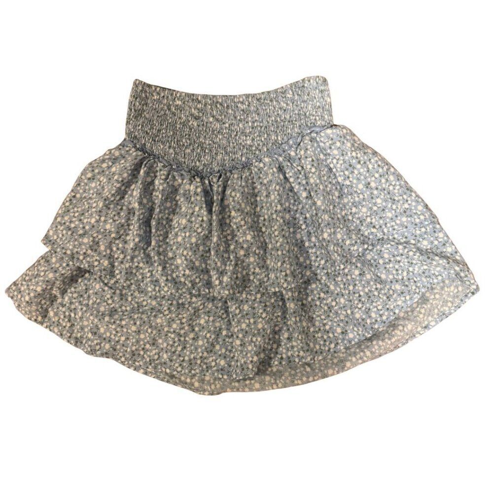 Hollister Tiered Mini Skirt - Blue White, Medium (M)